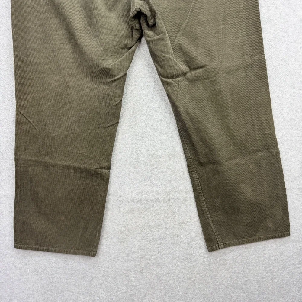 Woolrich Corduroy Pants Mens 42x30 Olive Green Brown Cord Straight 5-Pocket Work